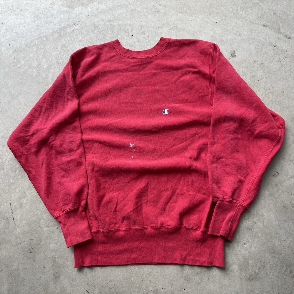 Vintage Champion Reverse Weave Sweatshirt‎ Men XL Red 90s Mock Neck Pocket USA